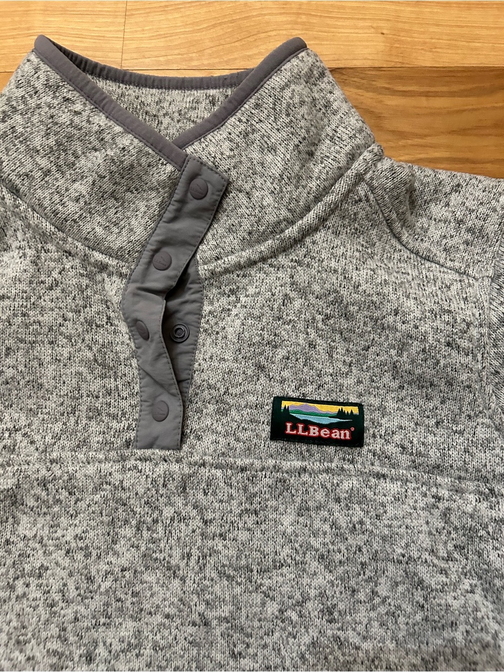LL Bean Women’s Sweater Fleece Pullover Large Gray - Picture 2 of 5
